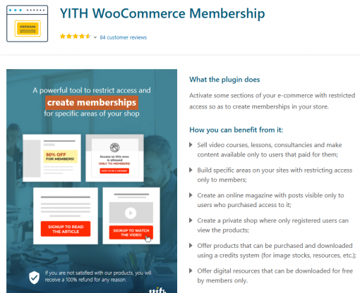 yith woocommerce membership premium