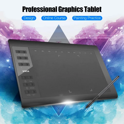 10×6 inch professional graphics drawing tablet 12 express keys with for windows mac for painting designing 3