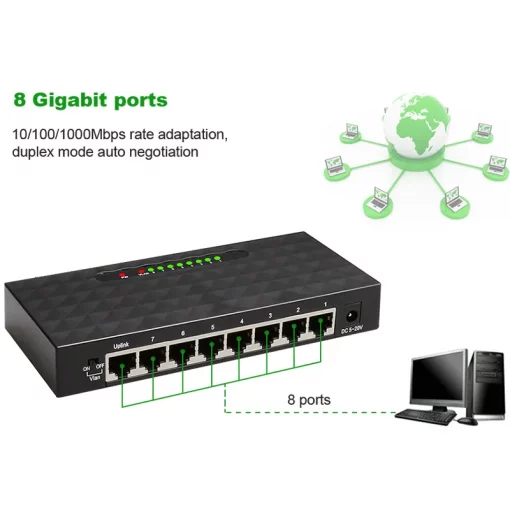 5 8 port 1000mbps gigabit network switch ethernet smart switcher high performance rj45 hub internet splitter 3