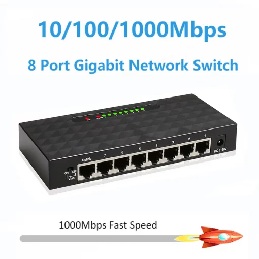 5 8 port 1000mbps gigabit network switch ethernet smart switcher high performance rj45 hub internet splitter