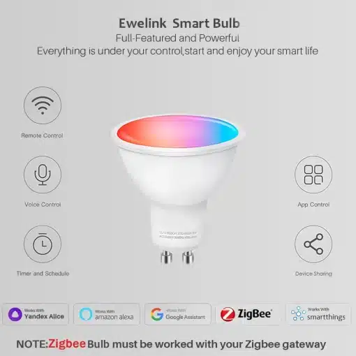 ewelink gu10 zigbee led bulbs wifi smart led lamp rgb cw ww led light bulb works 1