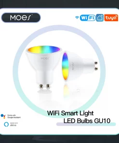 Moes Gu10 Wifi Smart Led Bulbs Rgbw C W White Dimmable Lamps Tuya App Remote Control