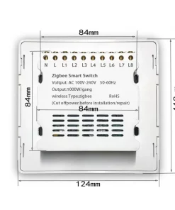 Shawader Zigbee 4×4 Brazil Touch Sensor Glass Panel Light Switch Tuya Smart Life App 4 6 1