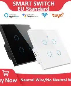 Smart Switch Eu Wifi Smartlife Neutral Wire No Neutral Wire Touch Light Switch 220v Works With