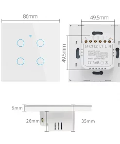 smart switch eu wifi smartlife neutral wire no neutral wire touch light switch 220v works with 4