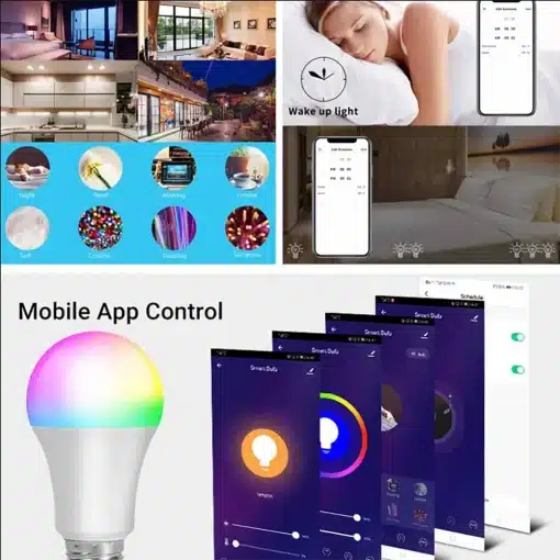 tuya 15w wifi e27 smart dimmable bulb rgbcw 100 240v led light smart life app control 5