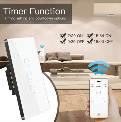 tuya wifi us smart light switch neutral wire no neutral wire required 120 type wall touch 3