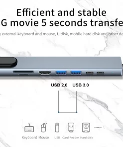 usb 8 in 1 type c 3 1 to 4k hdmi hub adapter with sd tf 4