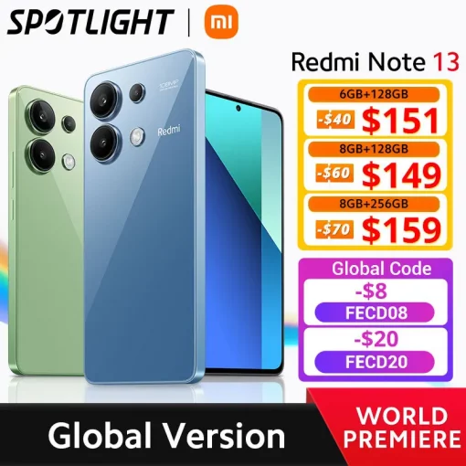 world premiere global version xiaomi redmi note 13 smartphone snapdragon 685 108mp camera 120hz amoled